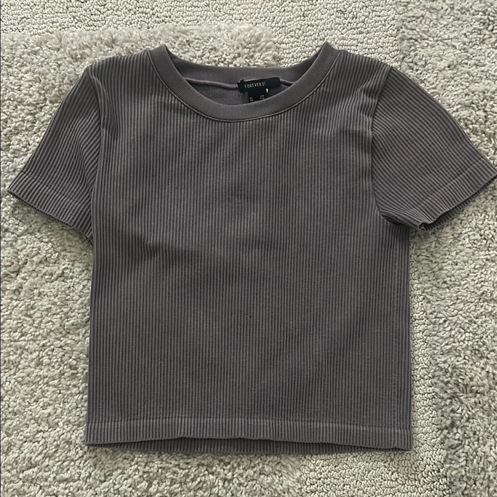 Forever 21 Gray Ribbed Women's Top
